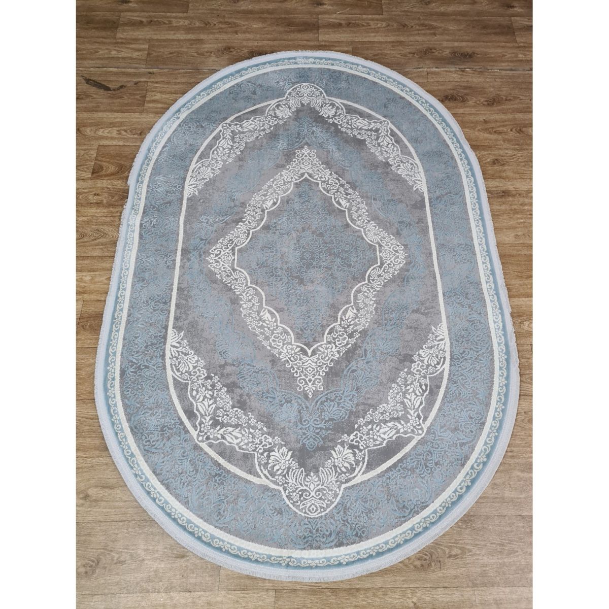Килим Greencarpet Luxury 05986D D.GREY HB / BLUE