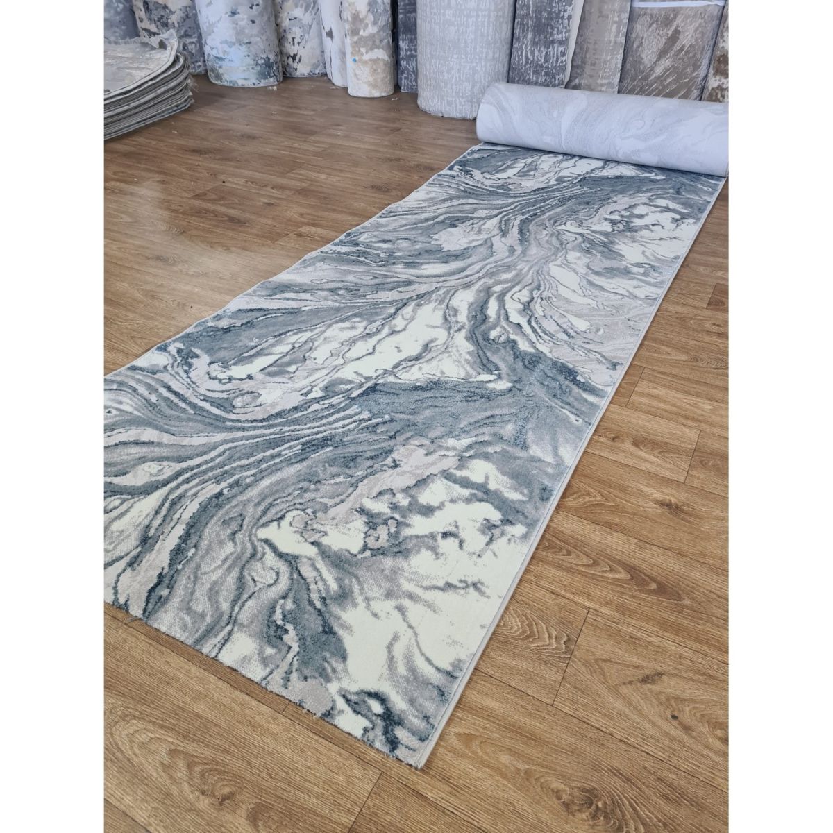 Ковровая дорожка Greencarpet Moda 5201A L.BLUE / D.GREY