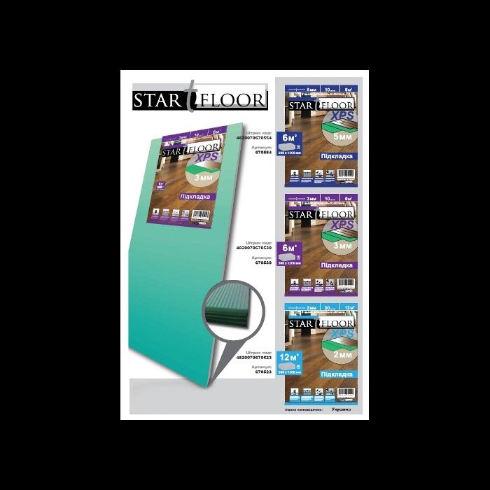 Підкладка під ламінат Start Floor 3мм
